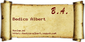 Bedics Albert névjegykártya